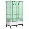 vidaXL Jardini&egrave;re de jardin avec couverture de serre et roues 2 pc PP