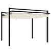 vidaXL Tonnelle de jardin avec toit r&eacute;tractable cr&egrave;me 3x3 m aluminium