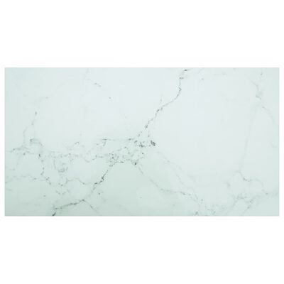 vidaXL Dessus de table blanc 120x65 cm 8 mm verre trempé design marbre