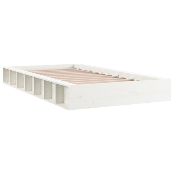 vidaXL Cadre de lit sans matelas blanc 90x200 cm bois massif