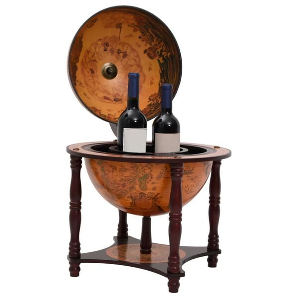 vidaXL Support &agrave; vin bar forme globe Marron Bois d'eucalyptus massif