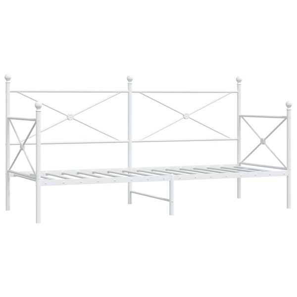 vidaXL Lit de repos sans matelas blanc 90x190 cm acier