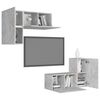 vidaXL Ensemble de meubles TV 4 pcs Gris b&eacute;ton Bois d'ing&eacute;nierie