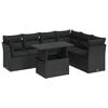vidaXL Salon de jardin 7 pcs avec coussins noir r&eacute;sine tress&eacute;e
