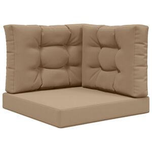 vidaXL Coussin de canap&eacute; d'ext&eacute;rieur 3 pcs Taupe Polyester