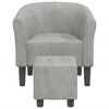 vidaXL Chaise cabriolet avec repose-pied gris clair velours