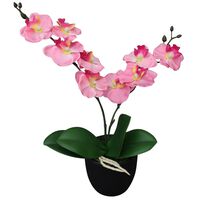 vidaXL Plante artificielle avec pot Orchidée 30 cm Rose