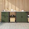 vidaXL Ensemble de rangement cuisine avec &eacute;tag&egrave;re 3 pcs Vert olive