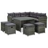 vidaXL Salon de jardin 6 pcs avec coussins r&eacute;sine tress&eacute;e gris