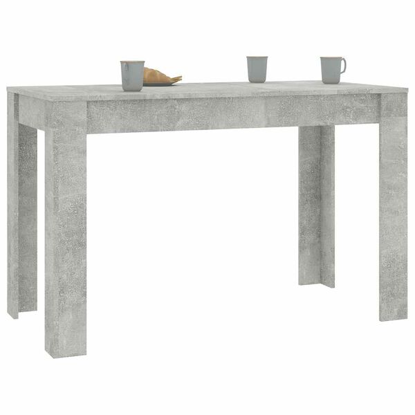 vidaXL Table à manger Gris béton 120x60x76 cm Bois d'ingénierie