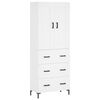 vidaXL Buffet haut Blanc 69,5x34x180 cm Bois d'ing&eacute;nierie