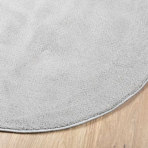 vidaXL Tapis OVIEDO &agrave; poils courts gris &Oslash; 280 cm