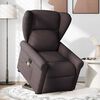 vidaXL Fauteuil inclinable de massage Marron fonc&eacute; Tissu