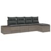 vidaXL Ensemble de canap&eacute; de jardin avec coussin 5 pcs Gris polyrotin