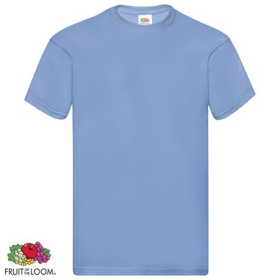 Fruit of the Loom T-shirts originaux 5 pcs Bleu clair S Coton