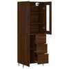 vidaXL Buffet haut Ch&ecirc;ne marron 69,5x34x180 cm Bois d'ing&eacute;nierie