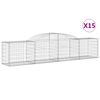 vidaXL Paniers à gabions arqués 15 pcs 300x50x60/80 cm fer galvanisé