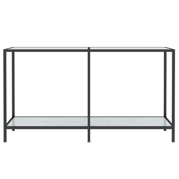 vidaXL Table console Blanc 140x35x75,5 cm Verre trempé