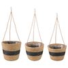 vidaXL 3 pc Naturel et noir &Oslash;26 x 19 cm 100 % Herbe de mer