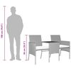 vidaXL Canap&eacute; de jardin table &agrave; th&eacute; et tabourets R&eacute;sine tress&eacute;e Marron