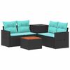 vidaXL Ensemble de Canap&eacute;s 6 pc Noir et Bleu