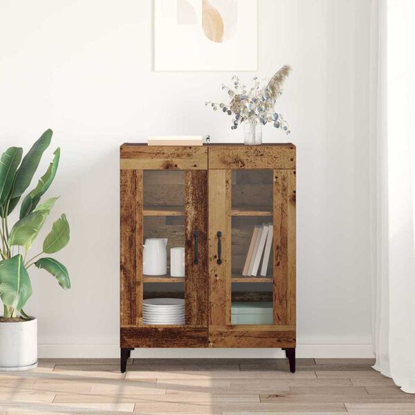 vidaXL Buffet Bois Ancien 69,5 x 34 x 90 cm Bois d'ing&eacute;nierie et fer