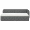 vidaXL Cadre de lit d'angle avec matelas Gris fonc&eacute; 80 x 200 cm tissu