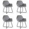 vidaXL Chaises &agrave; manger lot de 4 gris velours