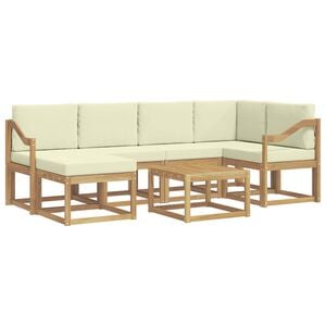 vidaXL Ensemble de canap&eacute;s d'ext&eacute;rieur 7 pc Blanc et cr&egrave;me