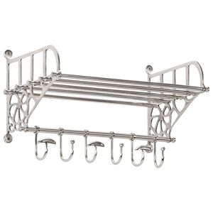 vidaXL Porte-bagages avec cintres mural aluminium
