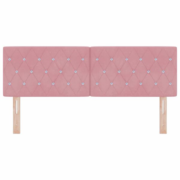 vidaXL T&ecirc;te de lit avec t&ecirc;te de lit Rose 144 cm Cuir synth&eacute;tique