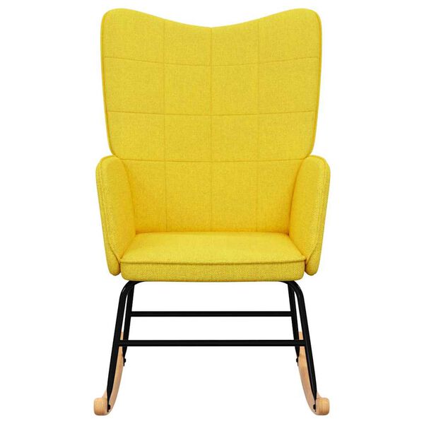 vidaXL Chaise à bascule Jaune moutarde Tissu