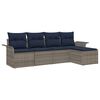 vidaXL Ensemble de canap&eacute; de jardin 5 pc Gris polyrotin