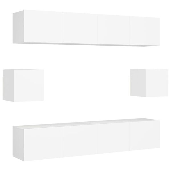 vidaXL Ensemble de meubles TV 6 pcs Blanc Bois d'ing&eacute;nierie