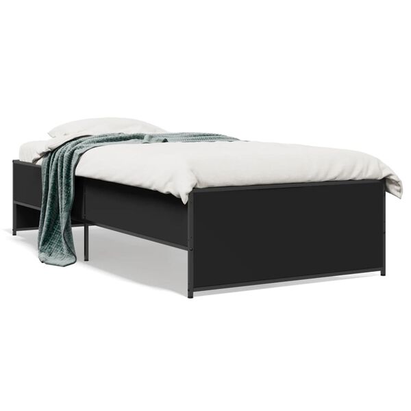 vidaXL Cadre de lit sans matelas noir 75x190 cm