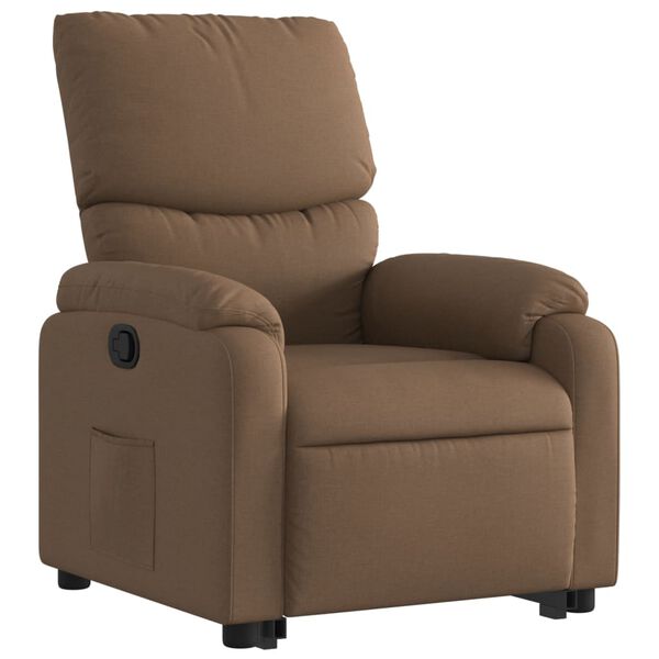 vidaXL Fauteuil inclinable Marron Tissu
