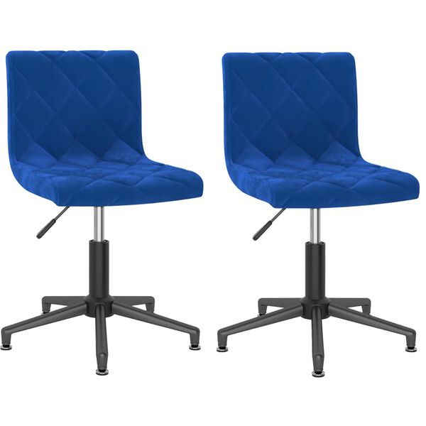 vidaXL Chaises pivotantes &agrave; manger lot de 2 bleu velours