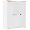vidaXL Garde-robe BODO blanc marron 146x53,5x173 cm bois massif de pin