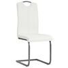 vidaXL Chaises &agrave; manger cantilever lot de 4 blanc similicuir