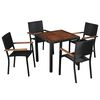 vidaXL Ensemble &agrave; manger d'ext&eacute;rieur 5 pcs Rotin et bois d'acacia Noir