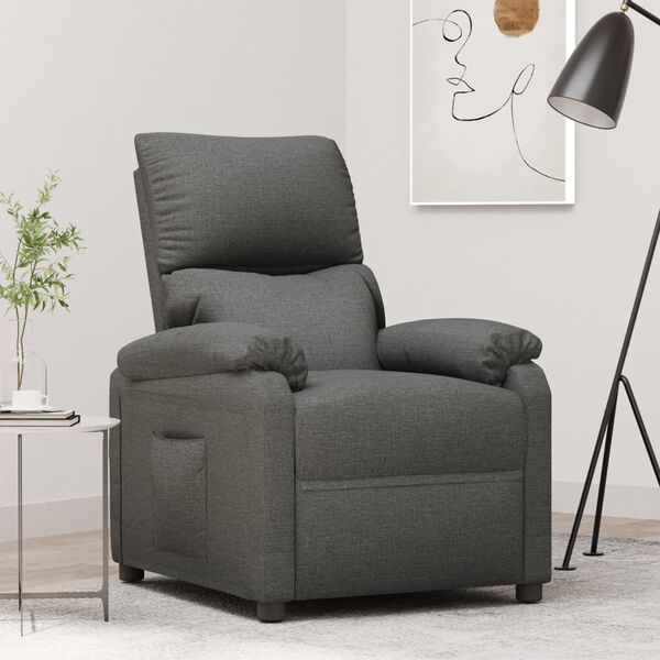 vidaXL Fauteuil inclinable Gris fonc&eacute; Tissu