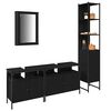 vidaXL Ensemble de mobilier de salle de bain 4 pcs Ch&ecirc;ne noir