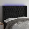 vidaXL T&ecirc;te de lit &agrave; LED Noir 147x16x118/128 cm Velours