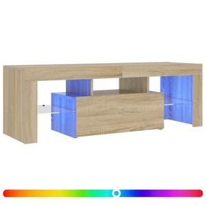 vidaXL Meuble TV avec lumi&egrave;res LED ch&ecirc;ne sonoma 120x35x40 cm