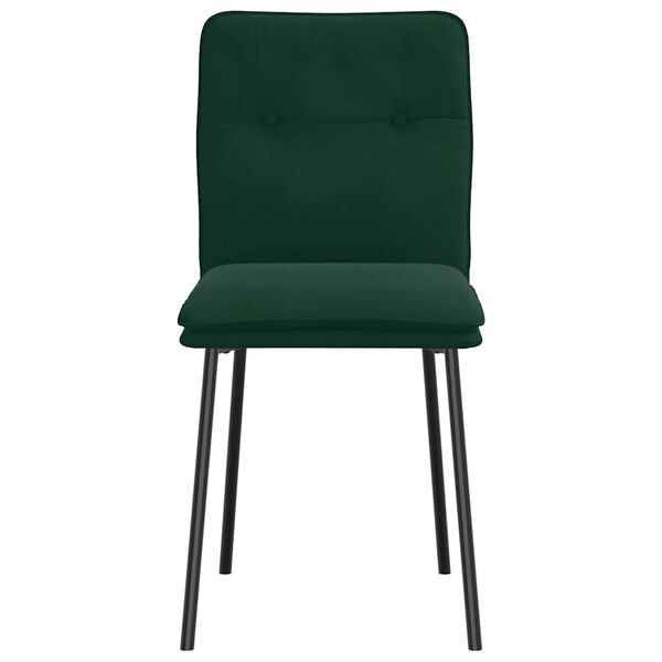 vidaXL Chaises &agrave; manger lot de 4 Vert fonc&eacute; Velours