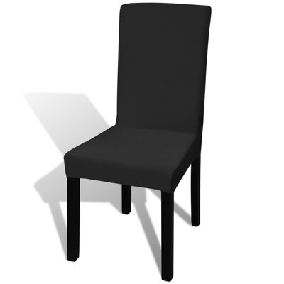 vidaXL Housse de chaise droite extensible 4 pcs noir