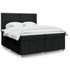 vidaXL Sommier &agrave; lattes de lit avec matelas Noir 200x200 cm Tissu