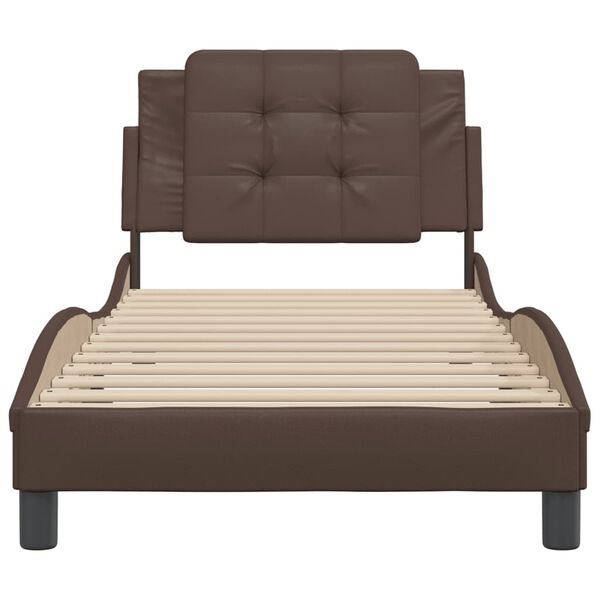 vidaXL Cadre de lit sans matelas Zadar marron 90x200 cm similicuir