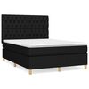 vidaXL Sommier &agrave; lattes de lit avec matelas Noir 140x190 cm Tissu