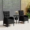 vidaXL Ensemble de bistro de jardin 3 pcs Résine tressée Noir